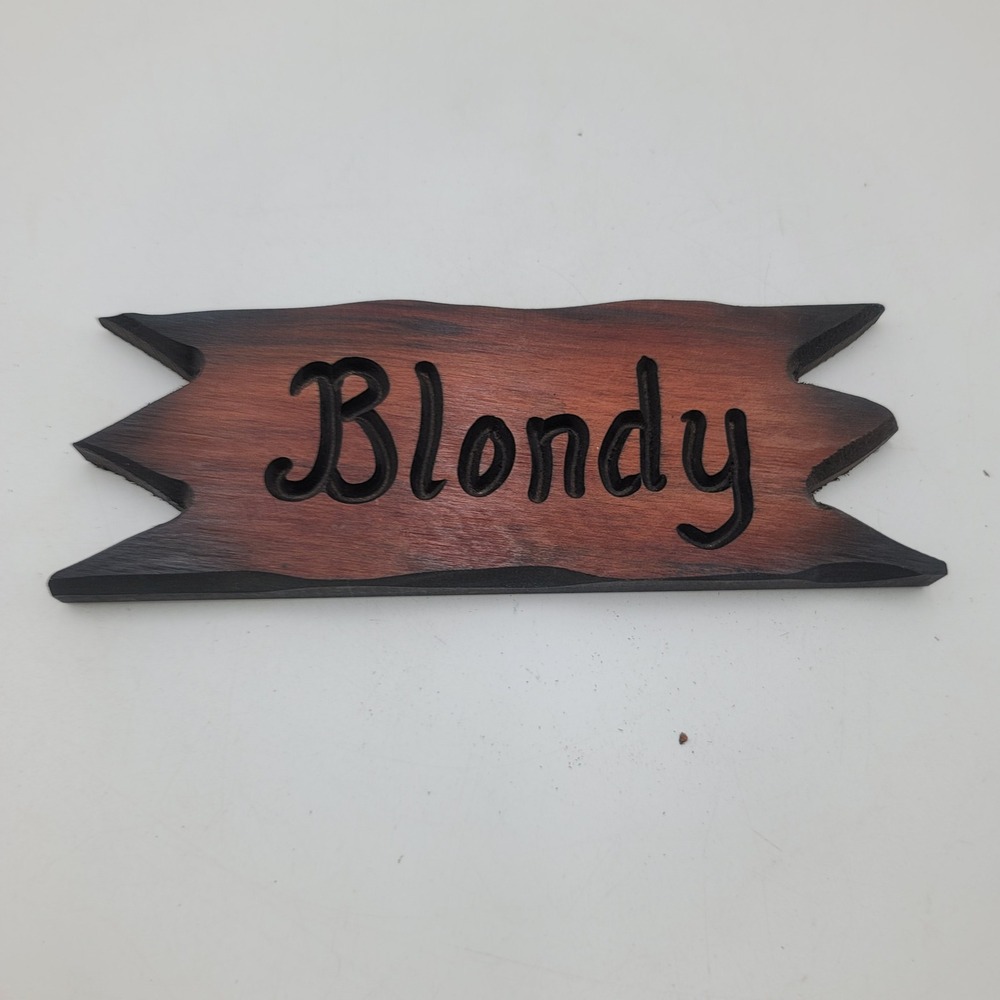 Blondy Custom Carved Wood Name Plaque Rustic Animal Stall Sign Dog House Decor